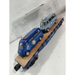 Menards 279-3448 O Gauge Model Railroad United States Navy Flat Car w/Vans & Box